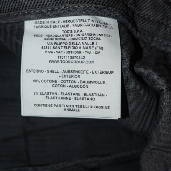 TOD'S Men's Chino Pants in Gray textured Size 38 Made in Italy - Picture 9 of 10